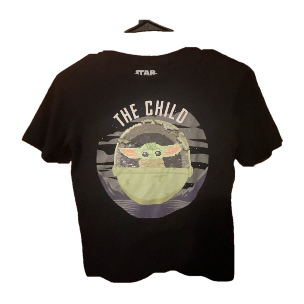 The Child/ Mandolorian Sequins Graphic Tee *make offers*
